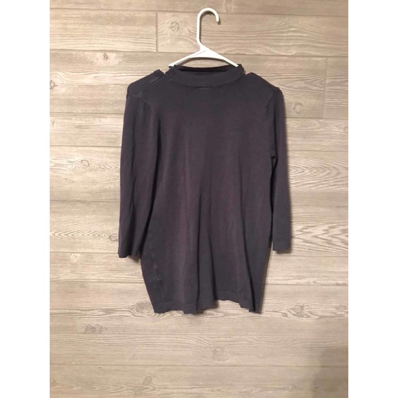 Torrid Womens Plus Size 0 blue/Gray V Neck 3/4 Sleeve Top with Lace Detail - Picture 4 of 4